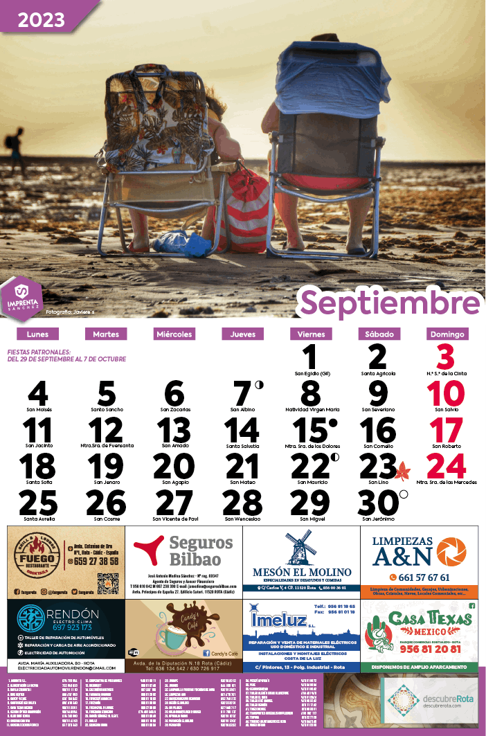 Imprenta Sanchez Calendario 2023 Septiembre